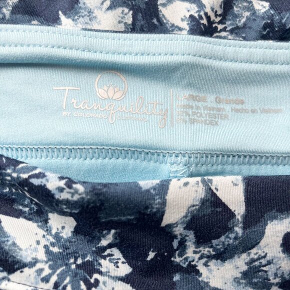NEW Tranquility Active Skort Navy Blue Floral Built-in Shorts - Size Large - Picture 5 of 8